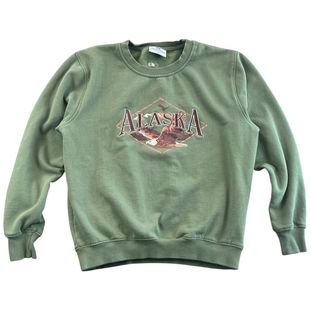 Princess Cruises Alaska Eagle Graphic Embroidered Crewneck Sweatshirt Green - M